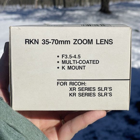 Vintage Camera Lens Rikenon 52 Zoom 1:2 50mm RKN 35-70 F3.5-4.5 w/ Box RICOH - Picture 2 of 11
